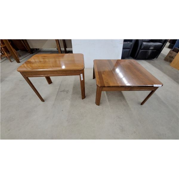 Two Wood End Tables