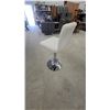 Image 4 : White Tufted Adjustable Bar Stool with Chrome Base and Footrest