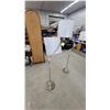 Image 2 : Pair of Adjustable Chrome Floor Lamps with White Shades