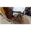 Image 4 : Singer Treadle Sewing Machine and Cabinet with Drawers, Cast Iron Base missing drawers
