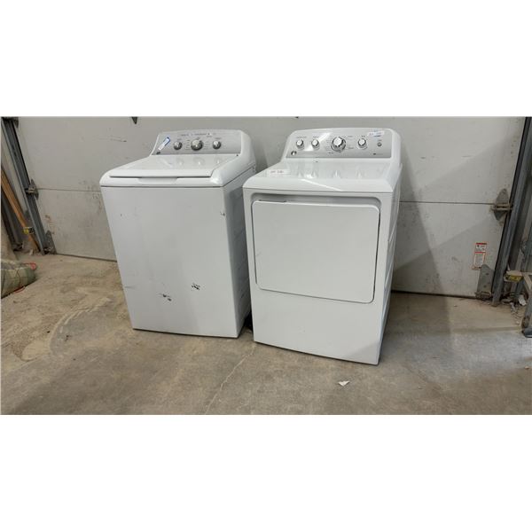 GE Top-Load Washer and GE Front-Load Electric Dryer, White