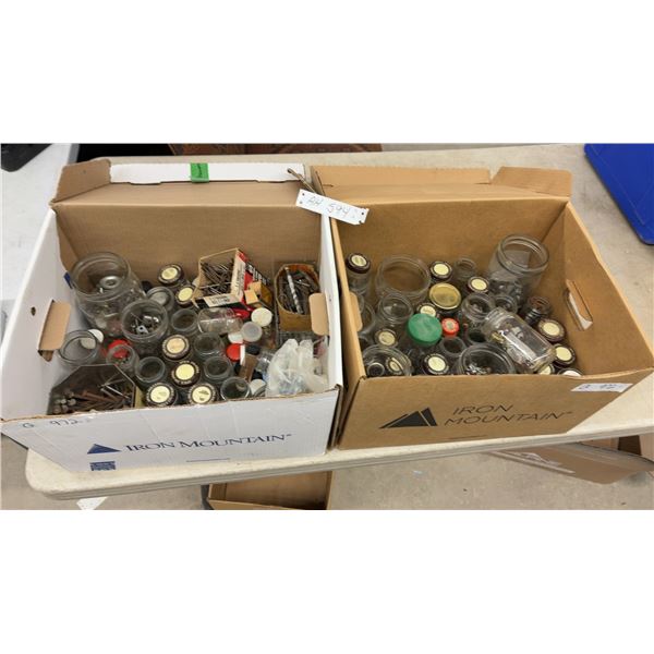 Two Boxes Assorted Hardware, Screws, Nails, Bolts