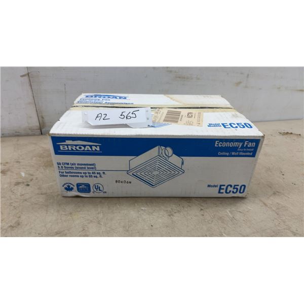 Broan EC50 Economy Ceiling/Wall Mounted Exhaust Fan, 50 CFM, 3.0 Sones, Factor Sealed