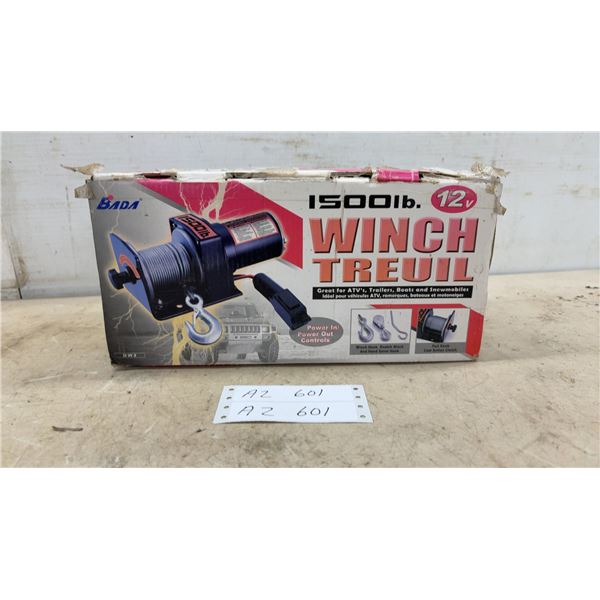 BADA DW2 1500 lb. 12V Electric Winch for ATVs, Trailers, Boats, and Snowmobiles, New Old Stock