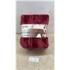 Image 1 : New Life Comfort Satin Stripe King Size Blanket, Burgundy, 100% Polyester, 112” x 92”