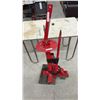 Image 1 : Red Portable Manual Tire Changer With Threaded Rod Clamp and Bead-Breaking Leverage Bar
