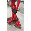 Image 2 : Red Portable Manual Tire Changer With Threaded Rod Clamp and Bead-Breaking Leverage Bar