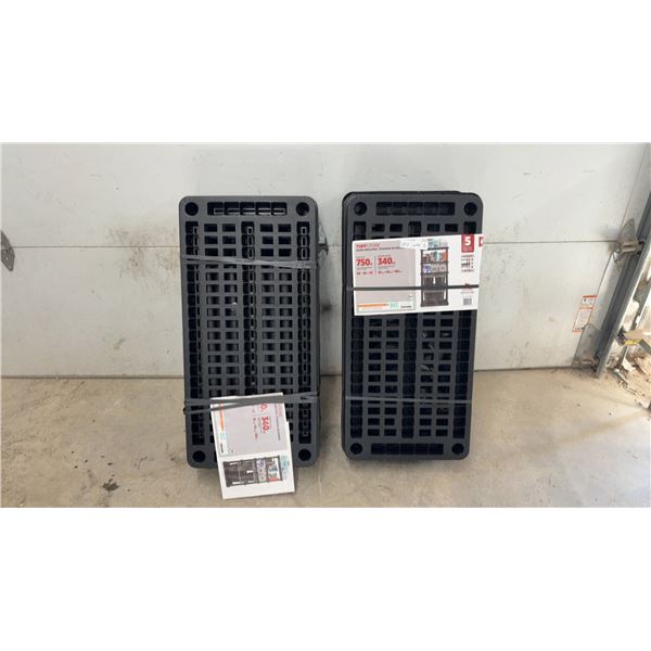 New 2 TuffStore 5-Shelf Adjustable Resin Shelving Unit, 36” x 18” x 72”, 750 Pound Capacity