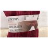 Image 2 : New Life Comfort Satin Stripe King Size Blanket, Burgundy, 100% Polyester, 112” x 92”