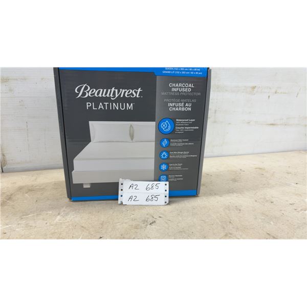 New Beautyrest Platinum Charcoal Infused Waterproof Mattress Protector, Queen, 60” x 80”