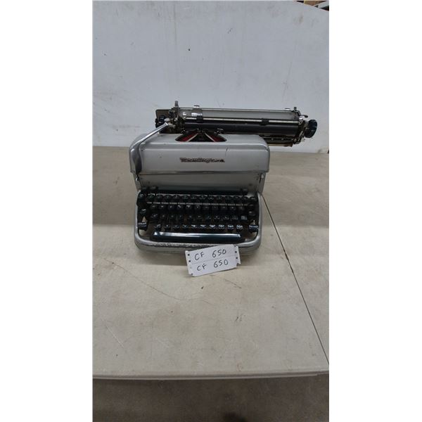 Remington Portable Typewriter, Silver and Black