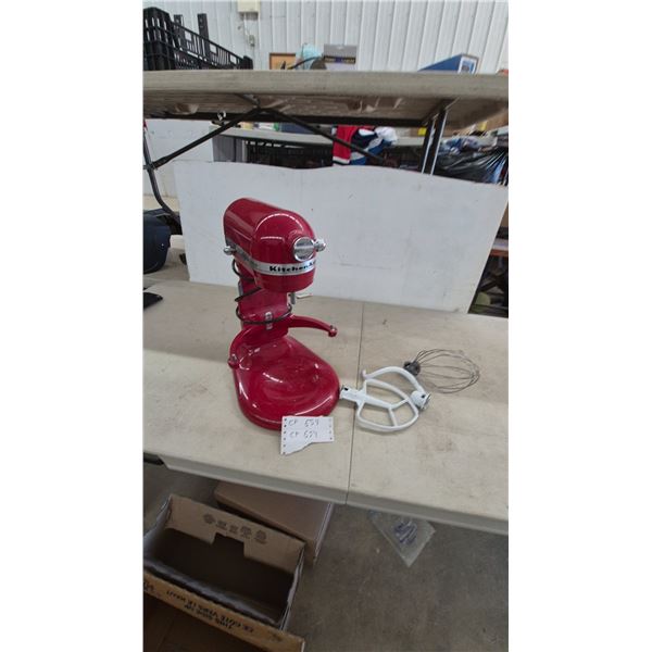 KitchenAid Professional 6000 HD Stand Mixer, Red, with Whisk and Flat Beater Attachments