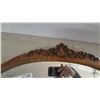 Image 2 : Oval Oak Wood-Framed Mirror with Carved Frame, 28”×32”
