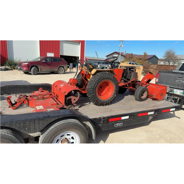 1970s Case 446 Garden Tractor with Mower Deck, Snowblower, and Tiller