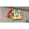 Image 10 : Vintage Fisher-Price Tennis Game Model 103, Chatter Telephone, and Toy Airplane