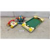 Image 1 : Vintage Fisher-Price Tennis Game Model 103, Chatter Telephone, and Toy Airplane