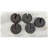 Image 2 : Antique Cast Iron Slotted Scale Calibration Weights, Imperial and Metric, 1/2 Pound