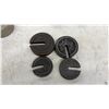 Image 3 : Antique Cast Iron Slotted Scale Calibration Weights, Imperial and Metric, 1/2 Pound