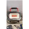Image 2 : Snap-on Corded LED Work Light and Assortment of Hand Tools, Saw Blades, Clamps, Tote