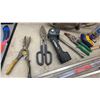 Image 4 : Snap-on Corded LED Work Light and Assortment of Hand Tools, Saw Blades, Clamps, Tote