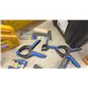 Image 7 : Snap-on Corded LED Work Light and Assortment of Hand Tools, Saw Blades, Clamps, Tote