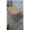 Image 2 : Vintage-Style Dining Table with Wood-Look Top and Chrome Legs. 30”×59”×36”