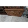 Image 3 : Dark Wood China Cabinet with Glass Doors and 3 Lower Cabinets. 71”×53”×17”