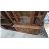 Image 4 : Dark Wood China Cabinet with Glass Doors and 3 Lower Cabinets. 71”×53”×17”