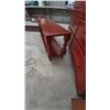 Image 3 : Pair of Red-Stained Wood Two-Tier Console stands 17”×47”×12”