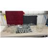 Image 1 : Assortment of Crystal/ Pressed Glass Serving Bowls, Pedestal Compote, Stemware