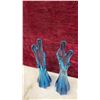 Image 13 : 3 Pcs Blue Art Glass, Centerpiece and 2 Stretch Vases
