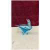 Image 2 : Art Glass Peacock Centerpiece Bowl in Clear and Teal Blue