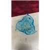Image 4 : Blue Art Glass Sculptural Bowl with Undulating Petal Edges