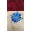 Image 7 : 4 Pcs Blue Art Glass Collection, Cruets with Stoppers, Basket Dish, Dolphin Dish