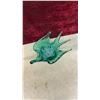 Image 4 : Teal and Green Sommerso Art Glass, Bird Footed Centerpiece Bowl and Vase- 13.5” Tall