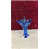 Image 7 : Teal and Green Sommerso Art Glass, Bird Footed Centerpiece Bowl and Vase- 13.5” Tall
