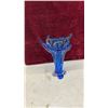 Image 8 : Teal and Green Sommerso Art Glass, Bird Footed Centerpiece Bowl and Vase- 13.5” Tall