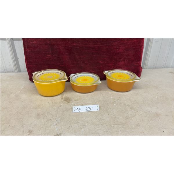 3 Pcs Pyrex Casserole Dishes with Lids