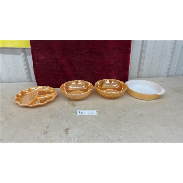 4 Pcs Carnival Glass