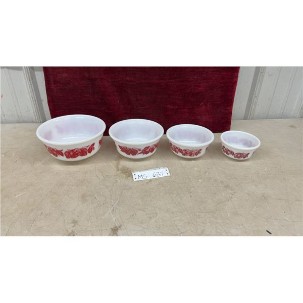 Milk Glass Nesting Bowls 4Pcs