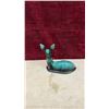 Image 11 : Ceramic Figurines: Drip Glaze Deer and Rooster, Pearlescent White Cat