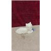 Image 8 : Ceramic Figurines: Drip Glaze Deer and Rooster, Pearlescent White Cat