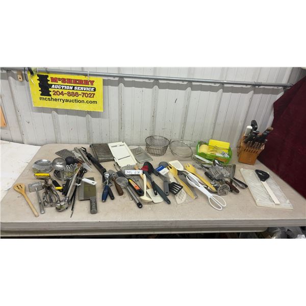 Large Lot of Kitchen Utensils: Cheese Graters and Measuring Cups