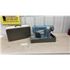 Image 1 : Vintage Admiral Super Deluxe Precision Made Blue Sewing Machine with Carrying Case - Works