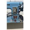 Image 3 : Vintage Admiral Super Deluxe Precision Made Blue Sewing Machine with Carrying Case - Works