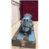 Image 7 : Vintage Admiral Super Deluxe Precision Made Blue Sewing Machine with Carrying Case - Works