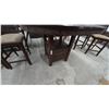Image 3 : Round Drop Leaf Table 35”×60”×42” and 4 Bar Stools