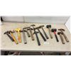 Image 1 : Assorted Hammers and Mallets Including Claw, Brick, Rubber, Tack, and Dead Blow