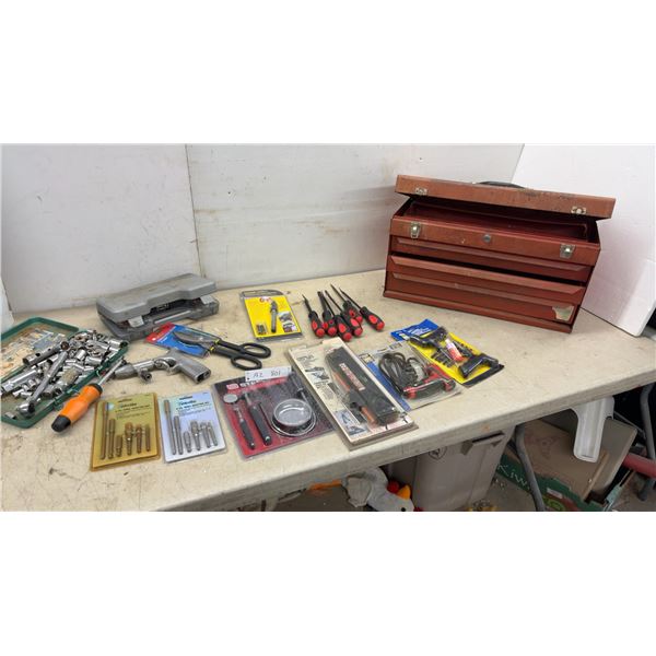 3-Drawer Tool Box with Socket Set, Screwdrivers