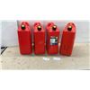 Image 1 : Four Self-Venting Red Plastic Gasoline Containers, 20 Liter